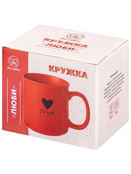 Кружка 550 мл 14*10*11см Люби, красная - Elan gallery фото 11