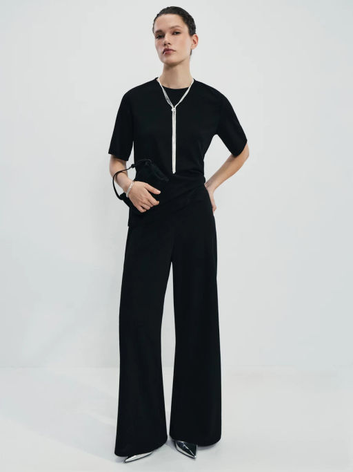 Футболка с люрексом и разрезами / Zarina