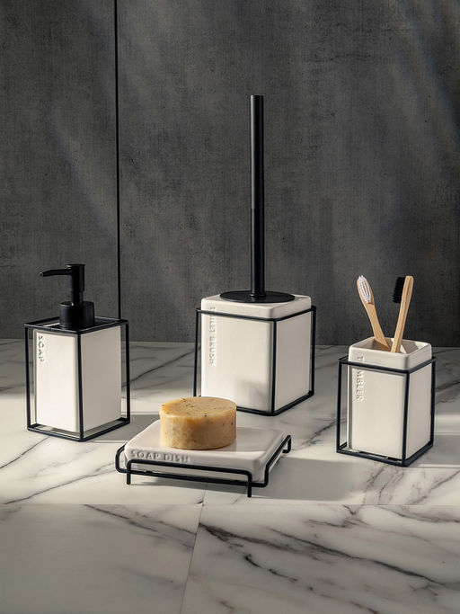 Стакан для зубных щеток белый керамика