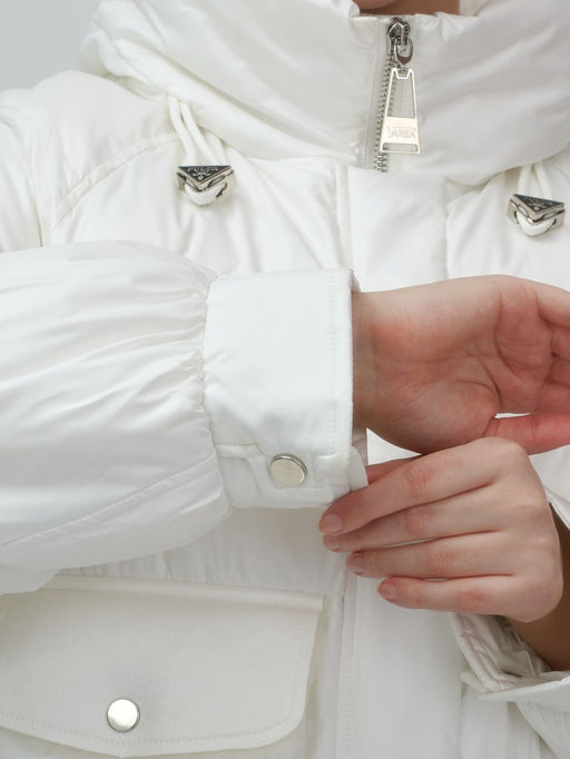 Куртка зимняя женская с капюшоном модная белого цвета 7341Bl - Visdeer фото 6