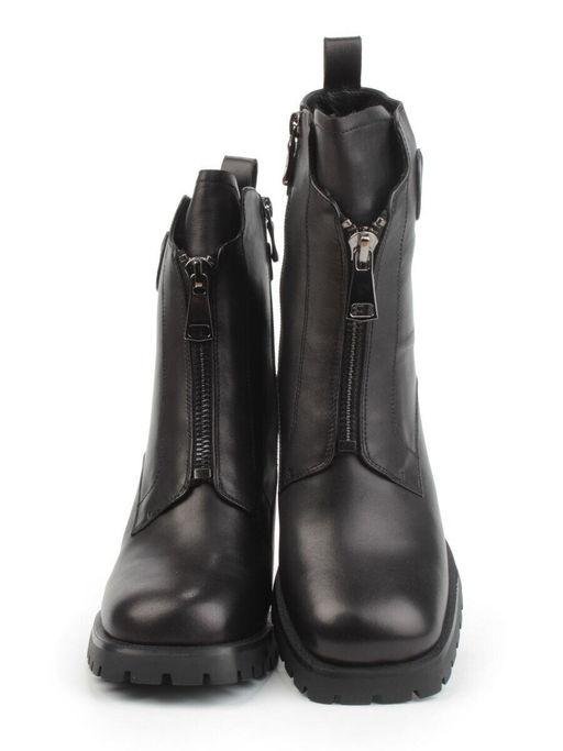 04-M3-L856 BLACK Ботильоны зимние женские (натуральная кожа, натуральный мех)