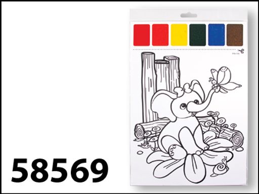 Kribly Boo. Набор для раскрашивания акварелью арт.58569 "Слоненок и бабочка"