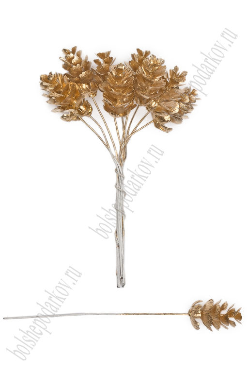 Веточка декоративная №3, 11 см (10 шт) SF-7339, золото