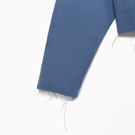 Рубашка женская укороченная с разрезами MIST: Denim, размер 44, синяя