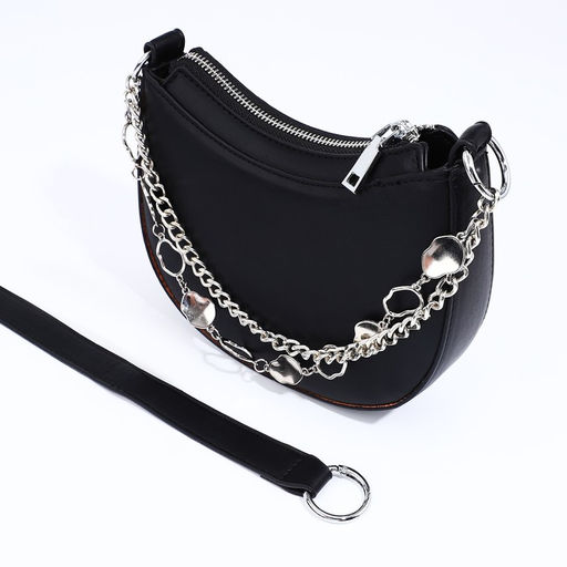 Сумка-багет на молнии, цвет чёрный - Simaland фото 12