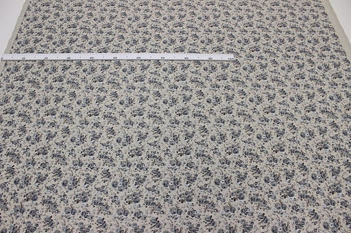 Полулен "Серо-голубые розочки" (на т.суровом), ш.1.5м, хлопок-70%, лен-30%, 140гр/м.кв