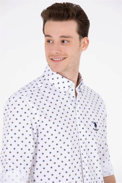 Мужская белая рубашка с длинным рукавом - U.s. polo assn фото 9