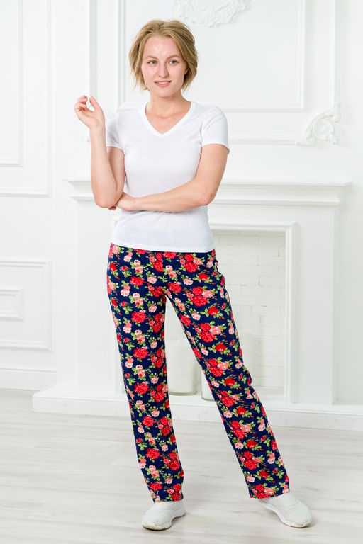 Брюки женские домашние из кулирки Барокко розы - Амадэль фото 6