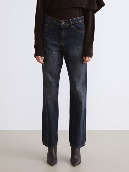 Wideleg Kad?n Jean Pantolon