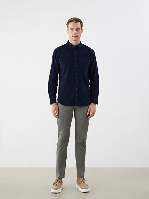 Regular Fit Uzun Kollu Kadife Erkek G?mlek