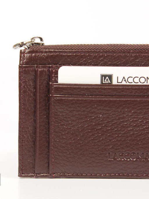 LACCOMA кредитница LA-6999-темно-бордовый натуральная кожа фото 3
