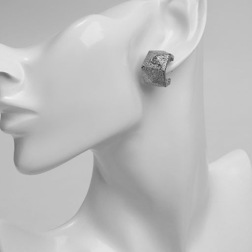 Серьги металл Геометрия объём, цвет серебро - Qf фото 3