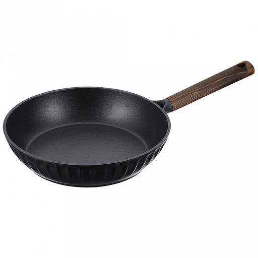 Сковорода с антипригарным покрытием Fiamma д24см, h8,5см, s1,6мм, дно s4,5мм, литой алюминий, бакелитовая ручка с покрытием soft-touch 20,5см, капсульное дно, Regent (Китай) Подходит для всех видов плит, включая индукционную.