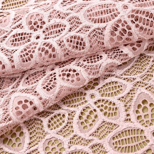 Кружевная эластичная ткань, 180 мм, 2.7±0.5 м, пудровая