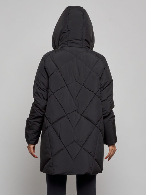 Зимняя женская куртка модная с капюшоном черного цвета 52361Ch - Holdluck фото 8