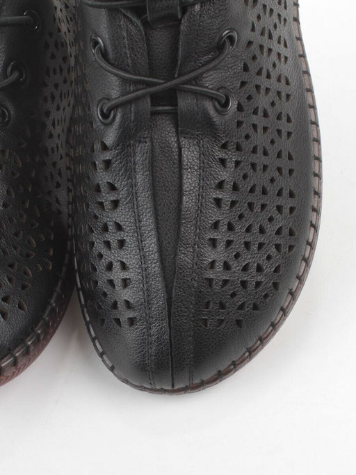 03-5005-1 BLACK Полуботинки женские летние (натуральная кожа)