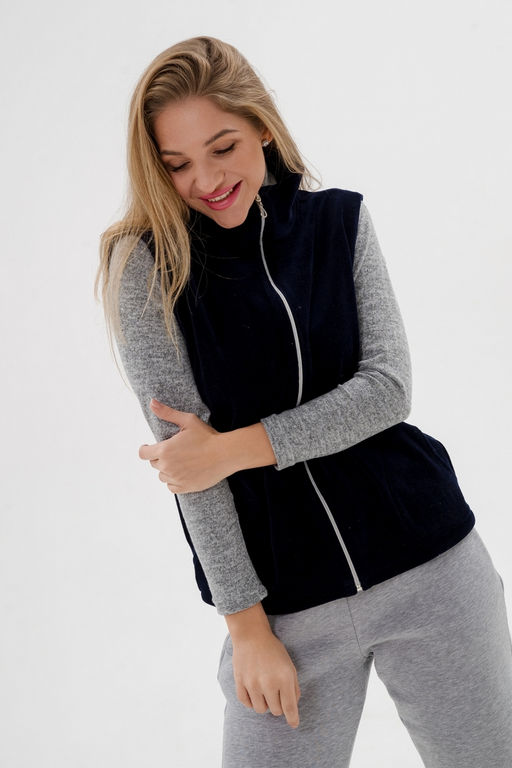 Жилет женский из велюра синий - Амадэль фото 22