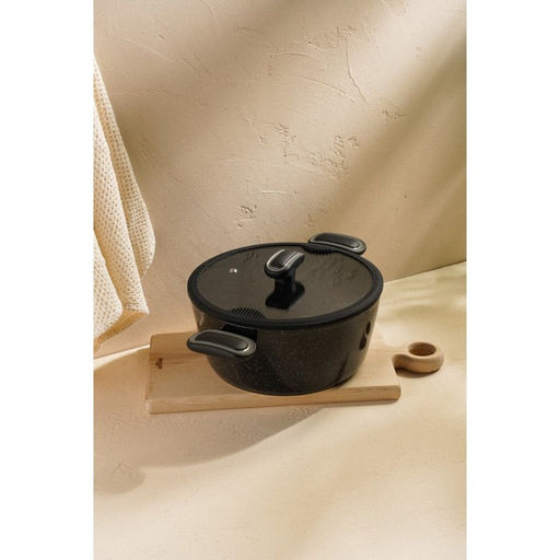 Кастрюля SL Home, 4 л, d=24 см, h=10.5 см, с крышкой, антипригарное покрытие, индукция, алюминий, чёрная