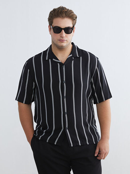 Regular Fit Resort Yaka ?izgili Erkek G?mlek