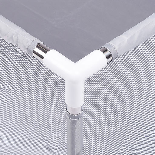 Манеж детский прямоугольный с баскетбольным кольцом и воротами (120*180*60) цвет серый