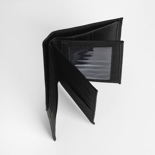 Портмоне мужское без застёжки, 3 в 1, отдел автодокументов, паспорта, карт, купюр, чёрное