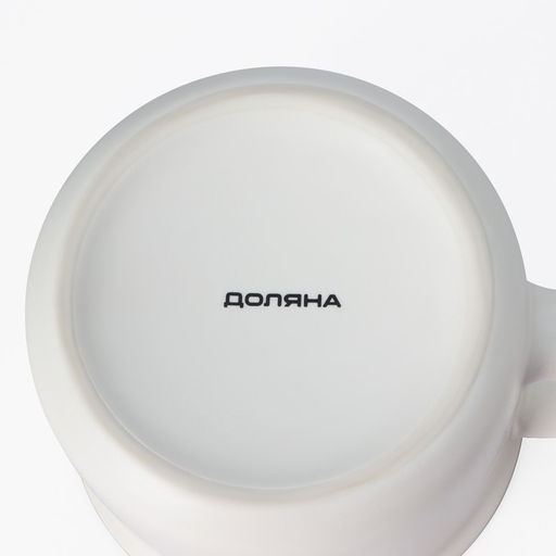 Кружка Доляна Новый год. Снеговик, 380 мл, фарфор, белая