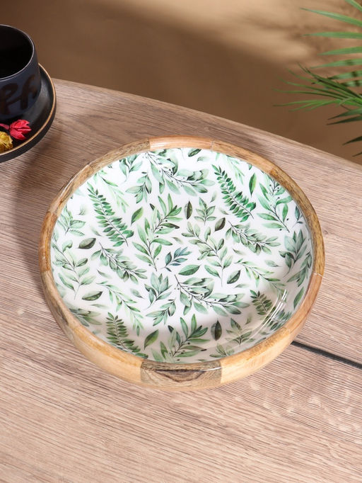 Блюдо «Оливковая ветвь», 25.5×25.5×6 см, дерево манго