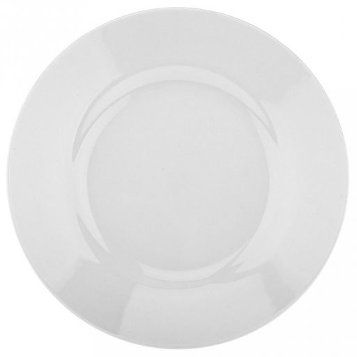 Тарелка мелкая фарфоровая д200мм, h25мм, белье, гладкий край (Россия)