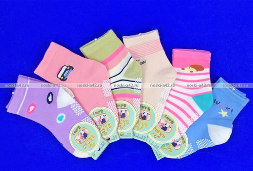 Цена за 12 пар. Вальс носки детские на девочек с тормозами 6-12 (10-12 см)  фото 4