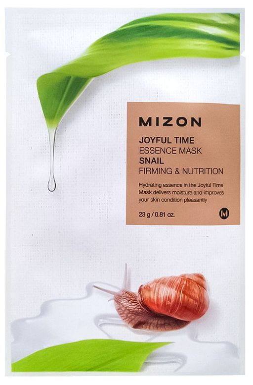 1ШТ MIZON Joyful Time Essence Mask Snail Тканевая маска для лица с экстрактом улиточного муцина 23г