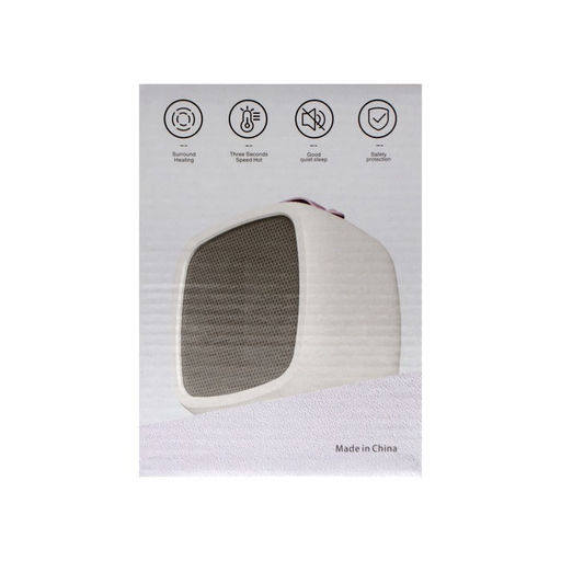 Мини тепловентилятор настольный LTO-01, 500 Вт, 4 м², от сети, белый