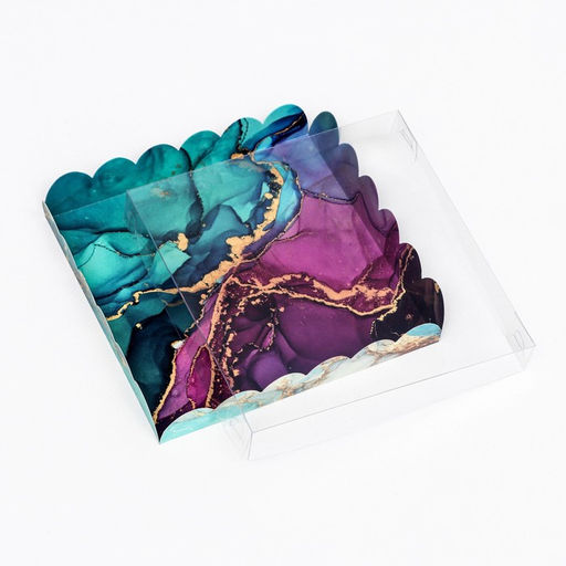 Цена за 5 шт. Коробка для печенья, «Изумрудные текстуры» 18×18×3 см