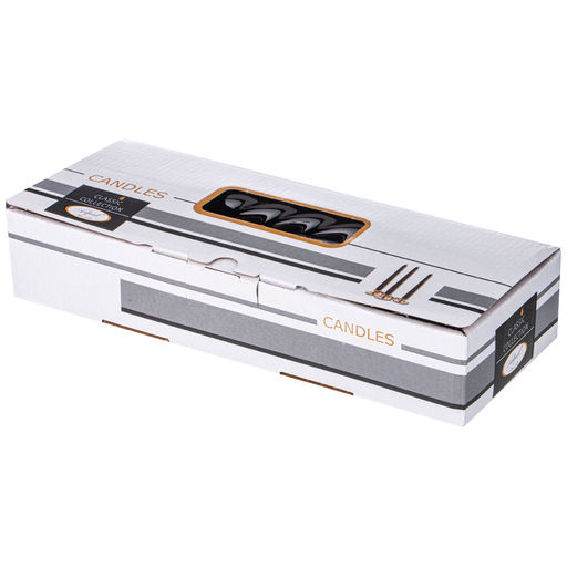 НАБОР СВЕЧЕЙ ИЗ 10 ШТУК КРУЧЕНЫЕ ЛАКИРОВАННЫЙ ЧЕРНЫЙ ВЫСОТА 23 СМ - Adpal фото 2