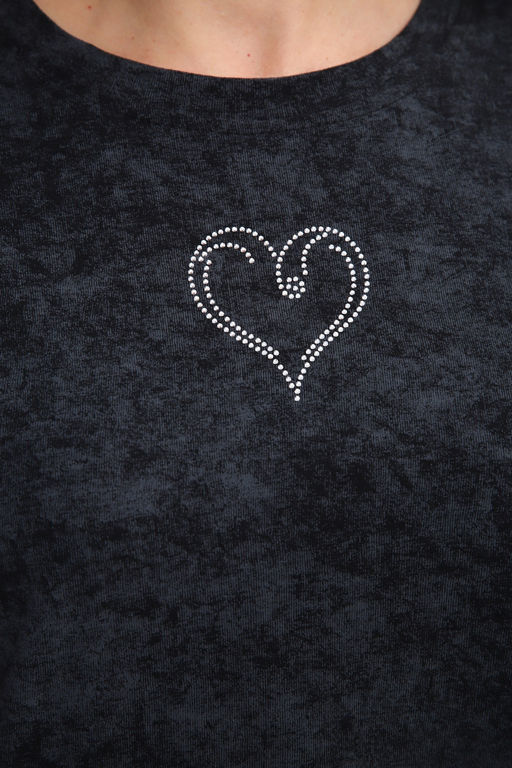 Платье туника варенка с принтом Сердце ТП-02