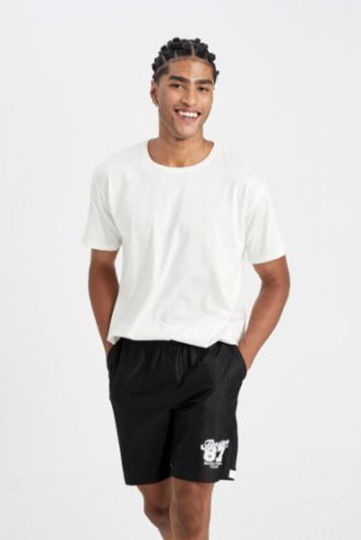 DeFactoFit Slim Fit Dar Kesim Sporcu K?sa Paca Sort