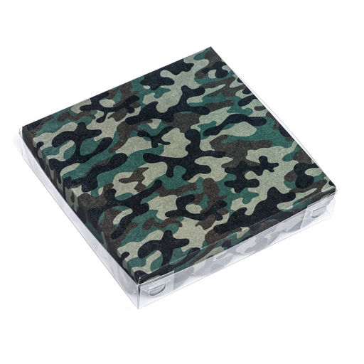 Цена за 5 шт. Коробка для печенья, «Зеленый камуфляж» 15×15×3