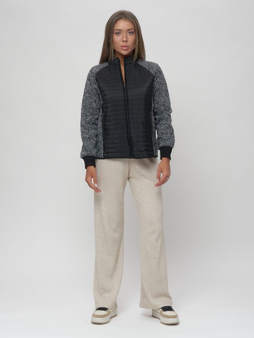 Толстовка женская на молнии черного цвета 2160Ch - Mtforce фото 2