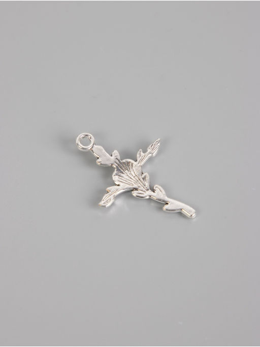 Набор декоративных элементов для творчества Роза и крест, металл под серебро, 10 шт., 3.42.30.2 см - Арт узор фото 3