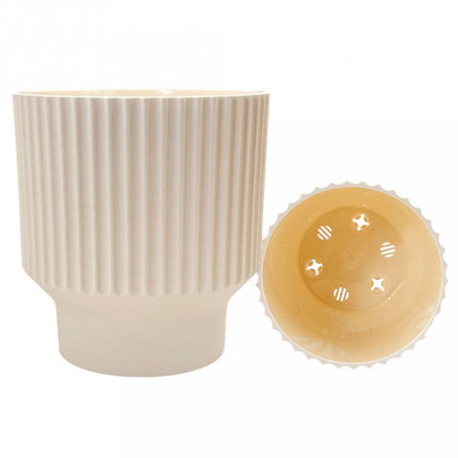 Горшок для цветов пластмассовый "Аркада" 2,85л, д17см, h15,5см, со вставкой, ванильный (Россия)