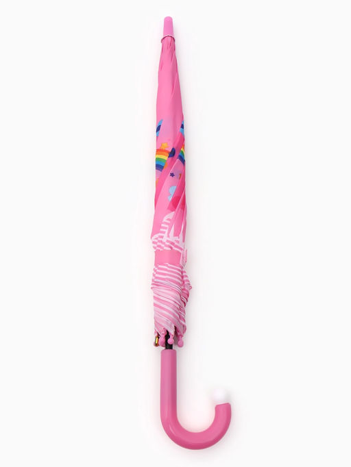 Зонт-трость детский п/авт R43/50 П/Э СЛОНИК ручка-крюк розовый пакет