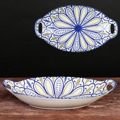 Блюдо с ручками овальное 27х15х5,5 см / ZY025 /уп 48/ - ГалеонТрейд фото 6