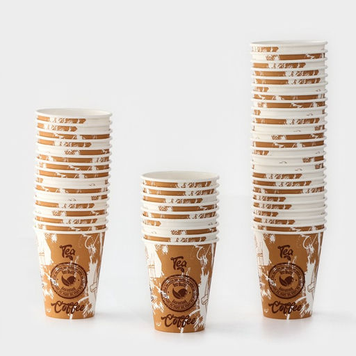 Цена за 50 шт. Стакан бумажный одноразовый «Чай-кофе», 350 мл, 50 шт/уп
