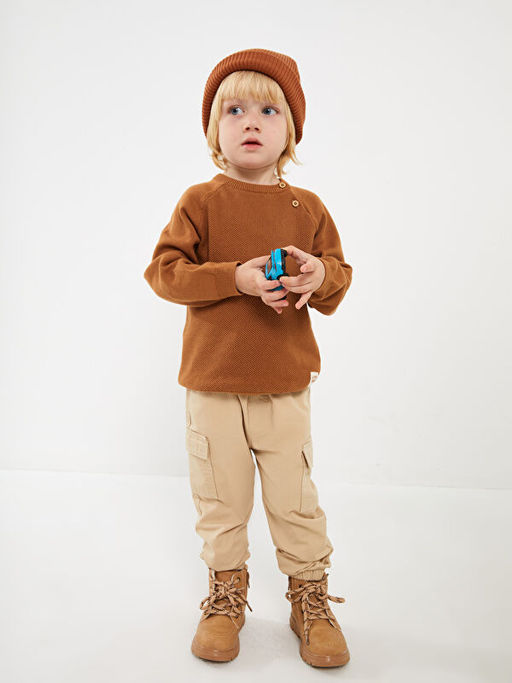 Bisiklet Yaka Uzun Kollu Erkek Bebek Triko Kazak - Waikiki фото 3