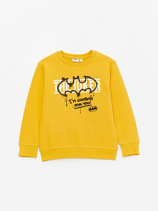 Bisiklet Yaka Batman Bask?l? Uzun Kollu Erkek ?ocuk Sweatshirt ve E?ofman Alt? - Waikiki фото 2
