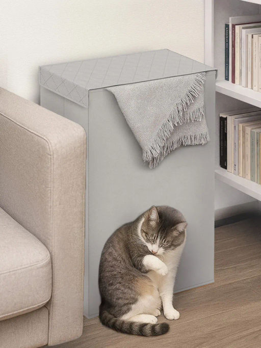 VAL PGL-BOX-NXL Корзина с крышкой, узкая, 21*40*60 см , PLAIN GREY LIGHT , шт - Valiant фото 10