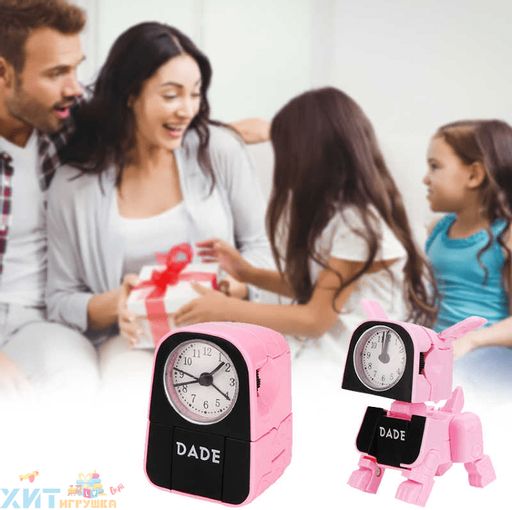 Часы-будильник Щенок-трансформер в ассортименте D622-H074A, D622-H074A
