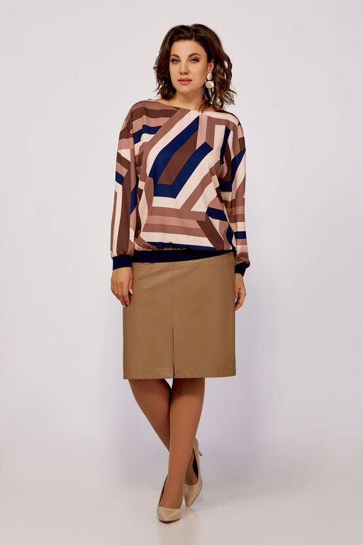 Блуза Swallow 803.2 черный+серебряный узор фото 705