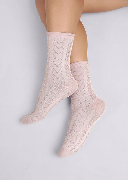 CLE Носки жен.Д5517 8 марта хл+эл пудровый