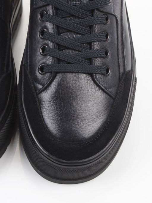 05-B203B-1M-C DK.BLUE Ботинки зимние мужские (натуральная кожа, натуральный мех)