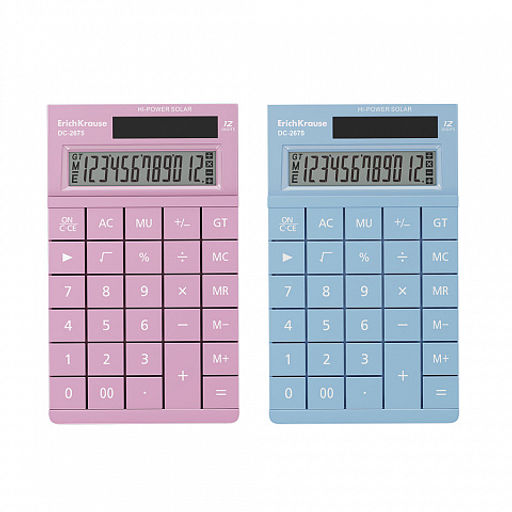 Цена за 1 шт. Калькулятор настольный 12-разрядов ErichKrause DC-2675 Manga, ассорти (в пэт-боксе по 1 шт.)  фото 2